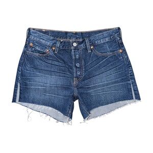 Levi’s 501 Cutoff Denim Jean Shorts Women’s 28 Button Fly Raw Hem Frayed Split